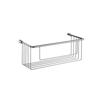 Smedbo DK1002 10 1/2 in. Wall Mounted Single Level Shower Basket in Polished Chrome from the Sideline Collection